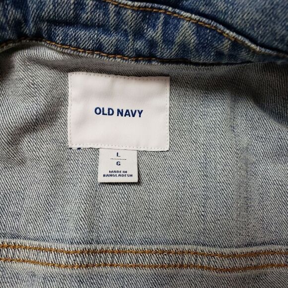 Women's Jean Jacket Size L Old Navy Denim Jacket - Picture 9 of 12
